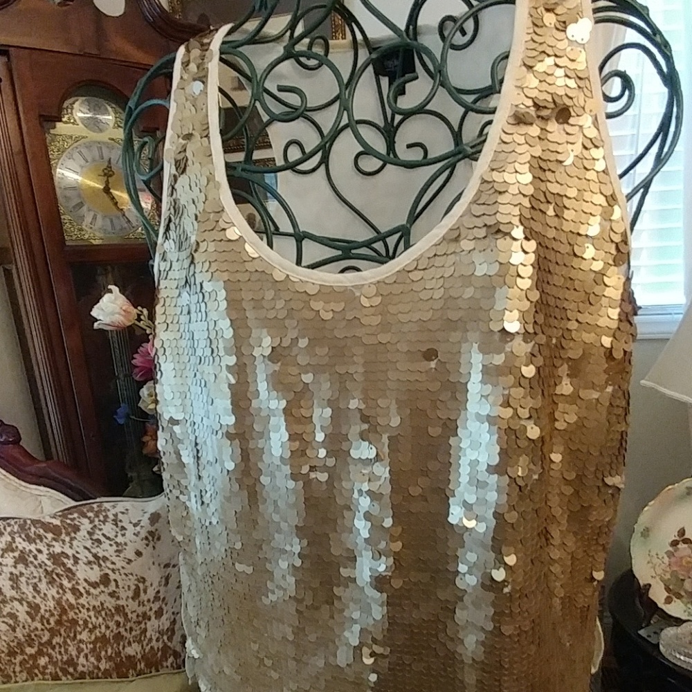 BEAUTIFUL Gold Sequence Top